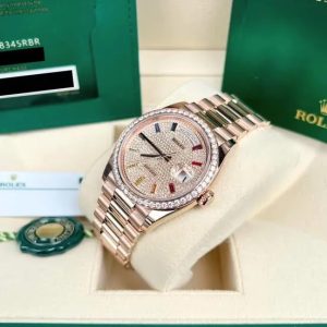 Rolex Day-Date 36mm Everose Gold Diamonds 128345