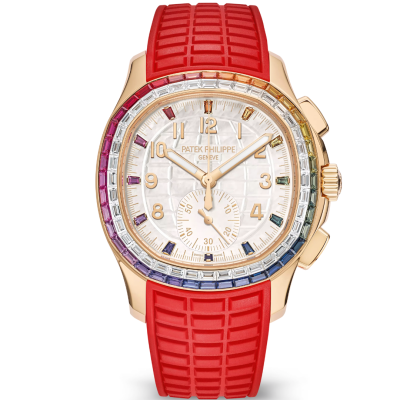 Patek Philippe Aquanaut 7968-300R-001 Flyback Chronograph vàng hồng đính sapphire đa sắc
