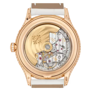 Patek Philippe 4948R-001 mặt sau lộ máy vàng hồng sapphire caseback