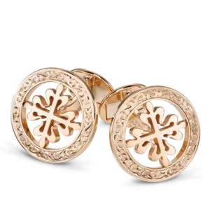 Khuy măng sét Patek Philippe vàng hồng họa tiết Calatrava cao cấp