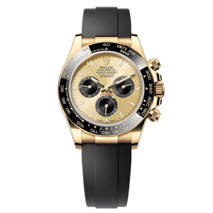 Rolex Daytona M126518LN-0012 vàng 18K mặt champagne dây Oysterflex đen