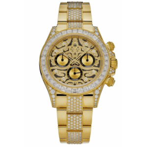 Rolex Daytona 116598TBR Eye Of The Tiger vàng 18K đính kim cương, mặt trước đồng hồ